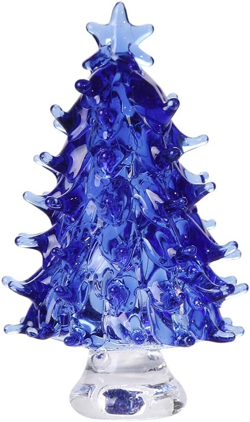 Green Clear Christmas Tree Sculpture Figurine Decorative