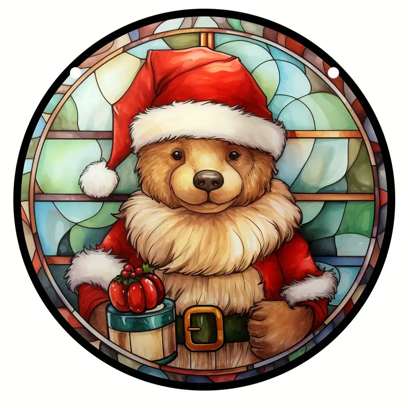 Christmas Bear Decorations Suncatcher
