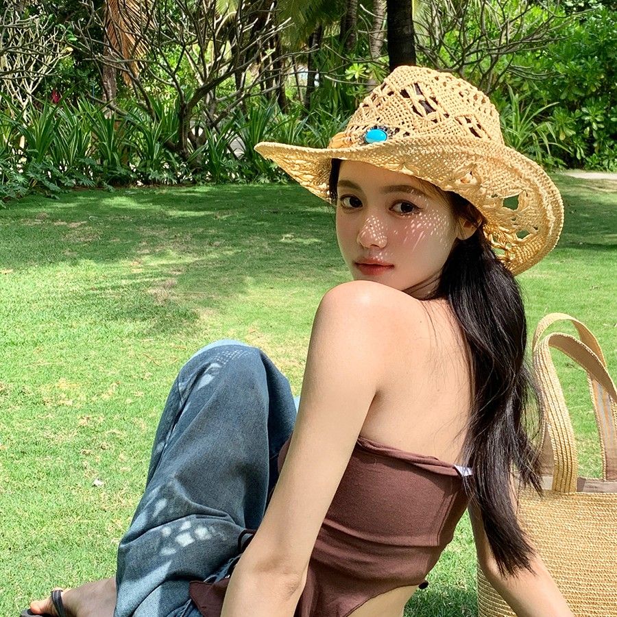 Simplicity New Western Style Classic Cowboy Straw Hat For Vacation