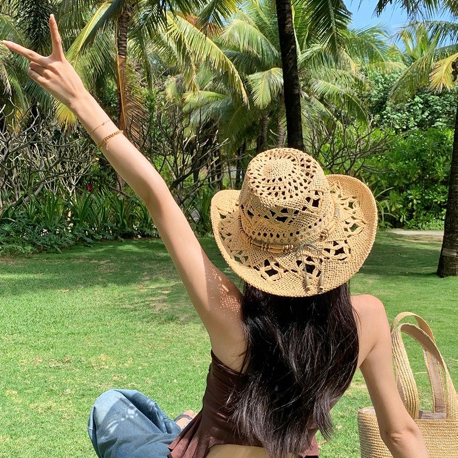 Simplicity New Western Style Classic Cowboy Straw Hat For Vacation