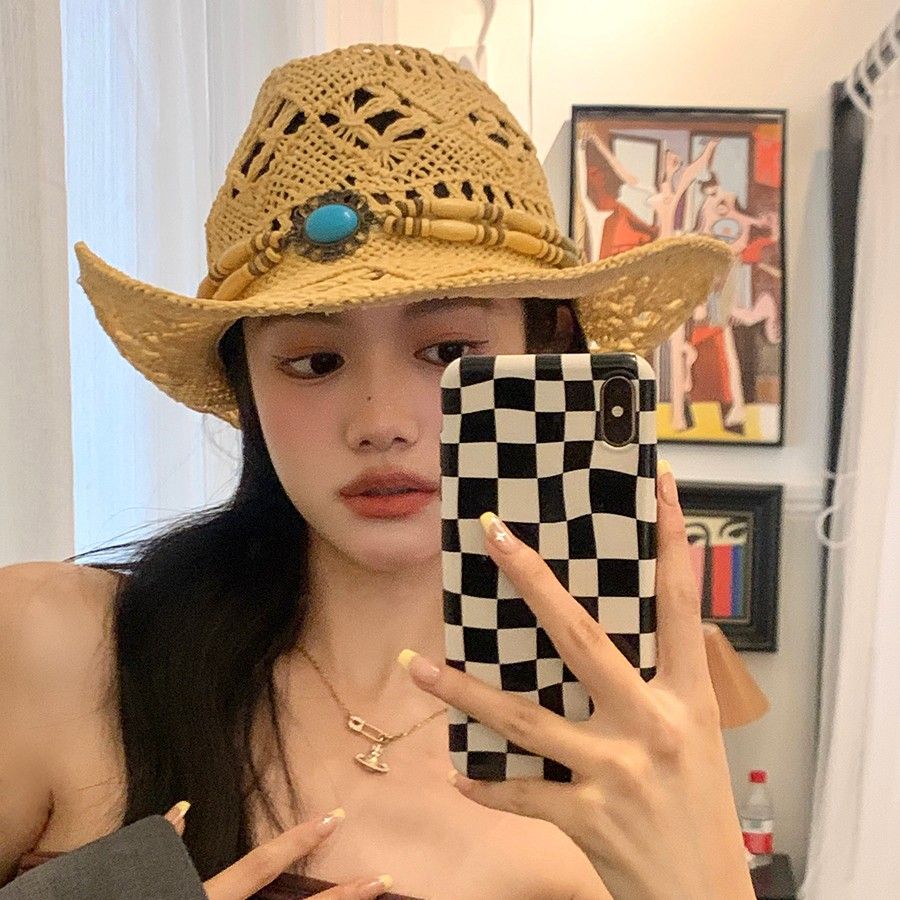 Simplicity New Western Style Classic Cowboy Straw Hat For Vacation