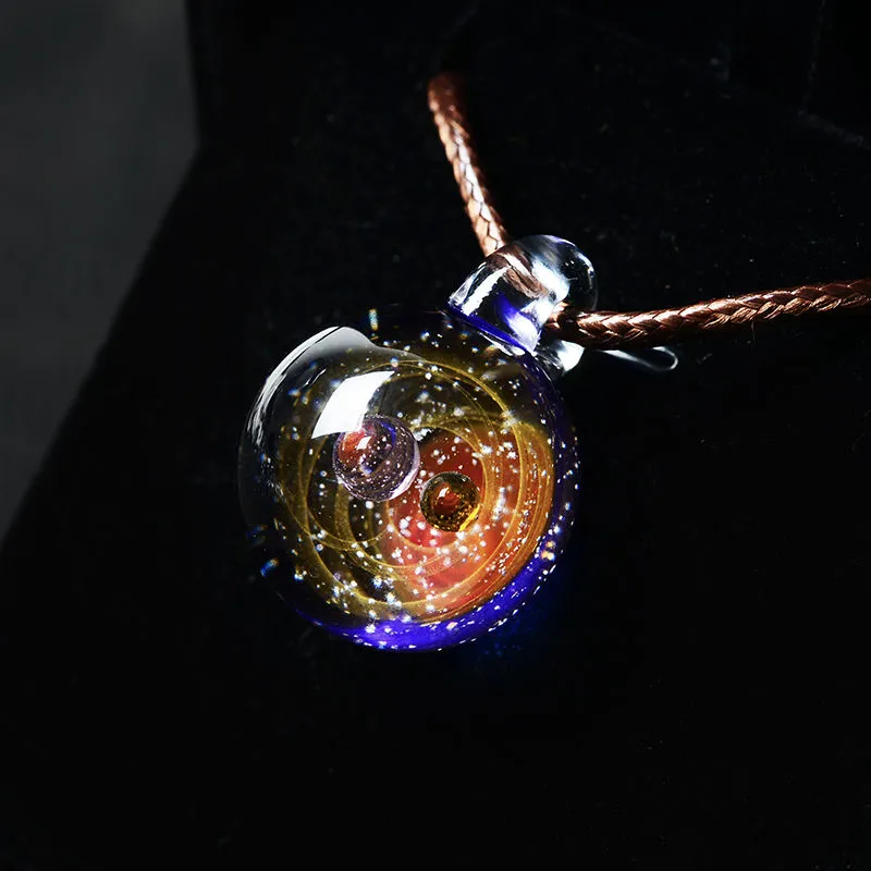 Cosmic glass ball pendant