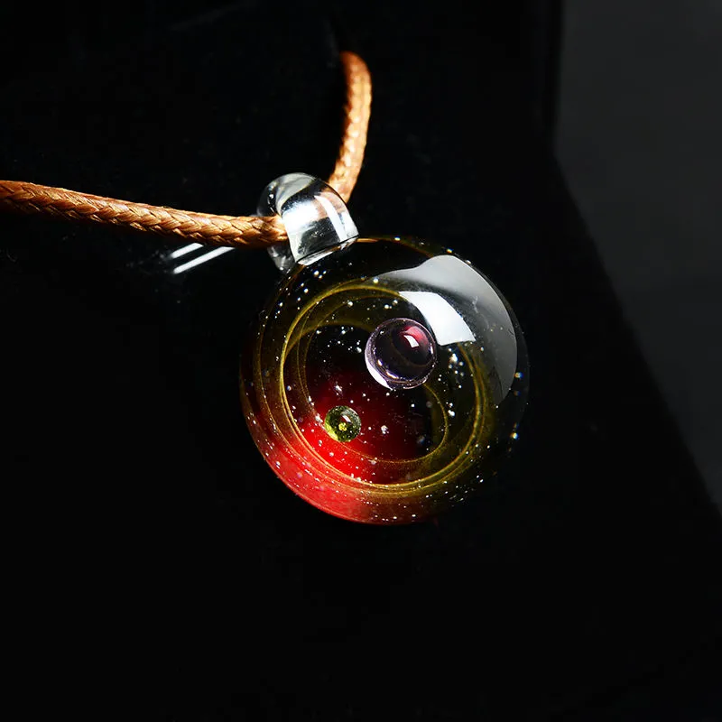 Cosmic glass ball pendant