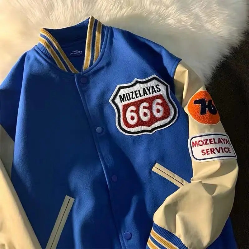 Autumn Harajuku trendy brand patchwork baseball uniforms