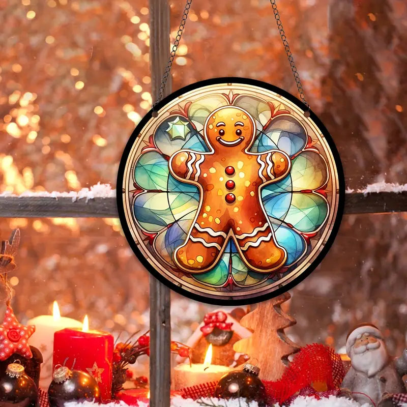 Gingerbread Stained Suncatcher
