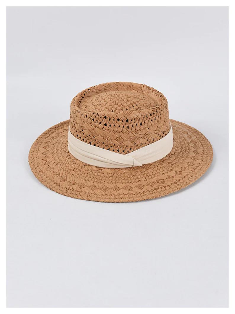 Summer Fedora Straw Hat, Bohemian Bali Panama Style Sun Pattern Hat