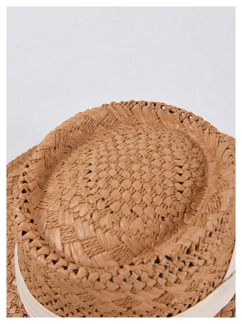 Summer Fedora Straw Hat, Bohemian Bali Panama Style Sun Pattern Hat