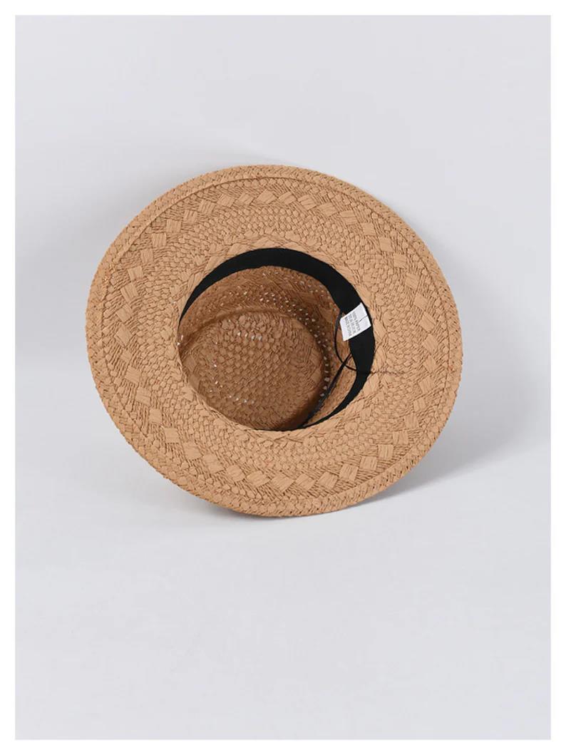 Summer Fedora Straw Hat, Bohemian Bali Panama Style Sun Pattern Hat