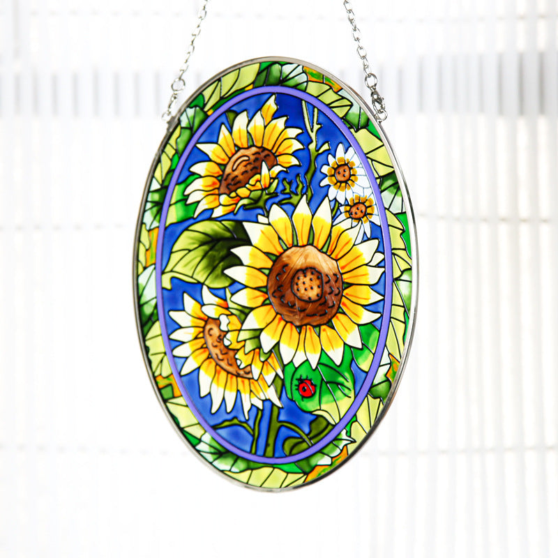 Sunflower Suncatcher Stained Glass Window Hanging