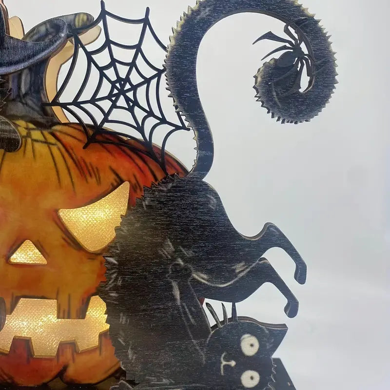 Halloween Pumpkin Black Cat LED Ornaments