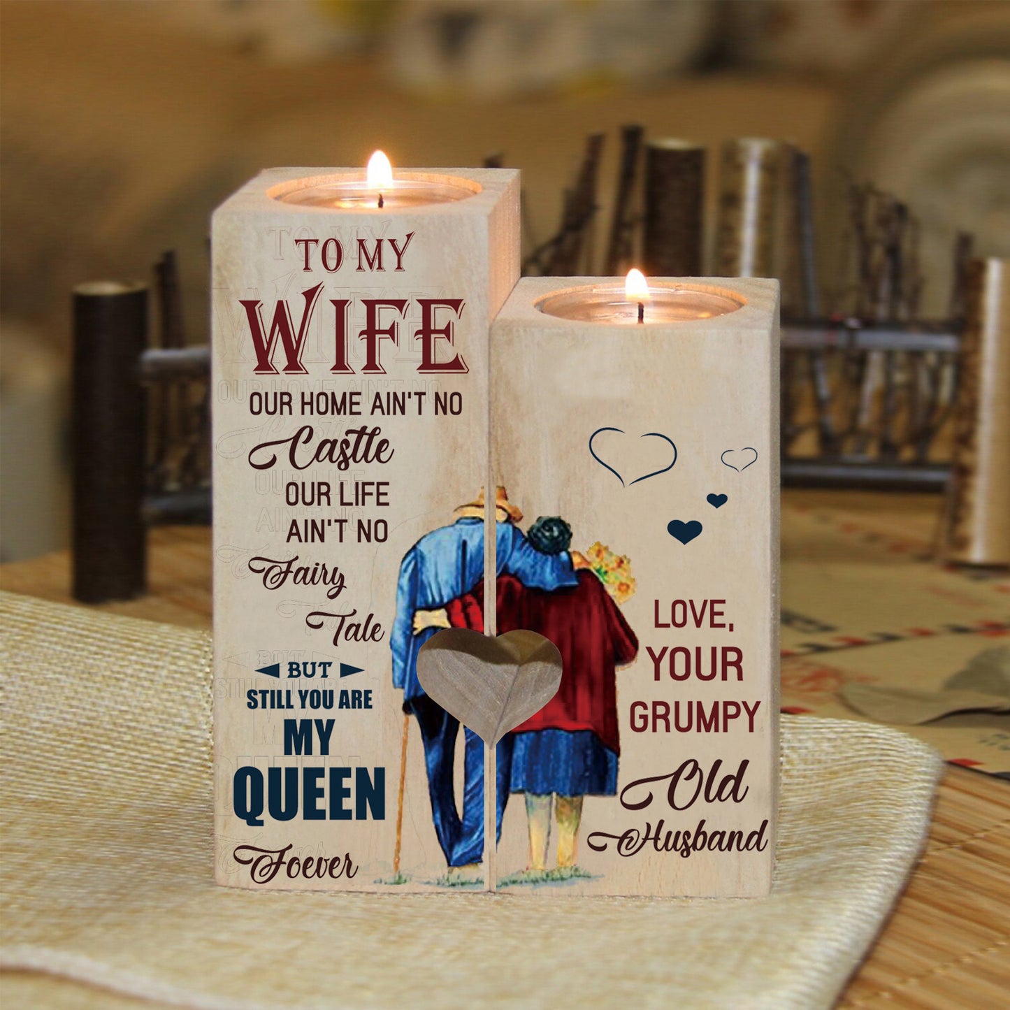 Handicraft Creative Wooden Candle Holder