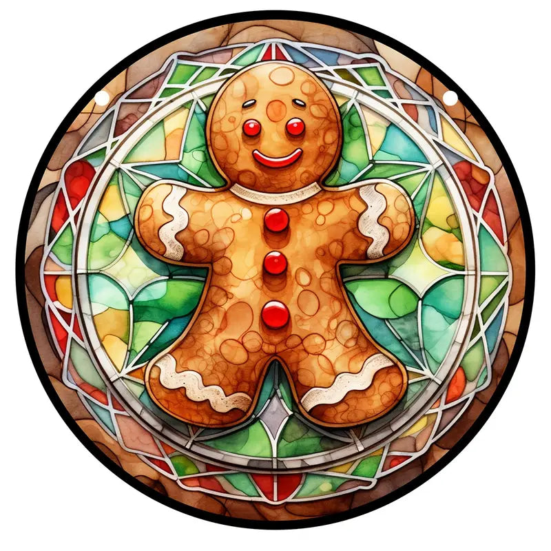 Gingerbread Stained Suncatcher