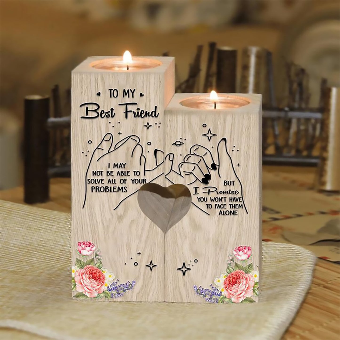 Handicraft Creative Wooden Candle Holder