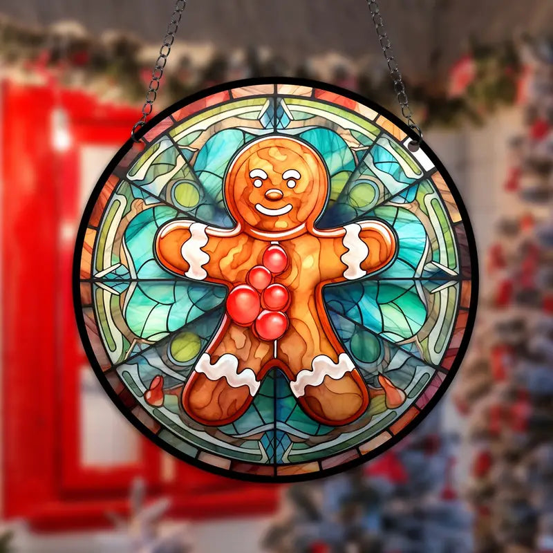 Gingerbread Stained Suncatcher