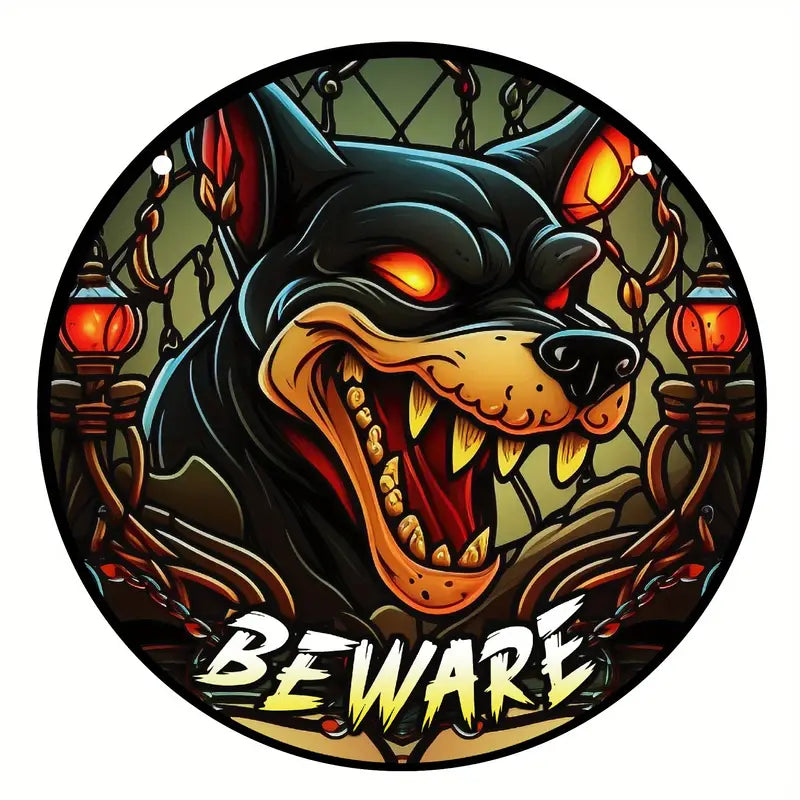 Halloween Vicious Dog Stained Window Hangings