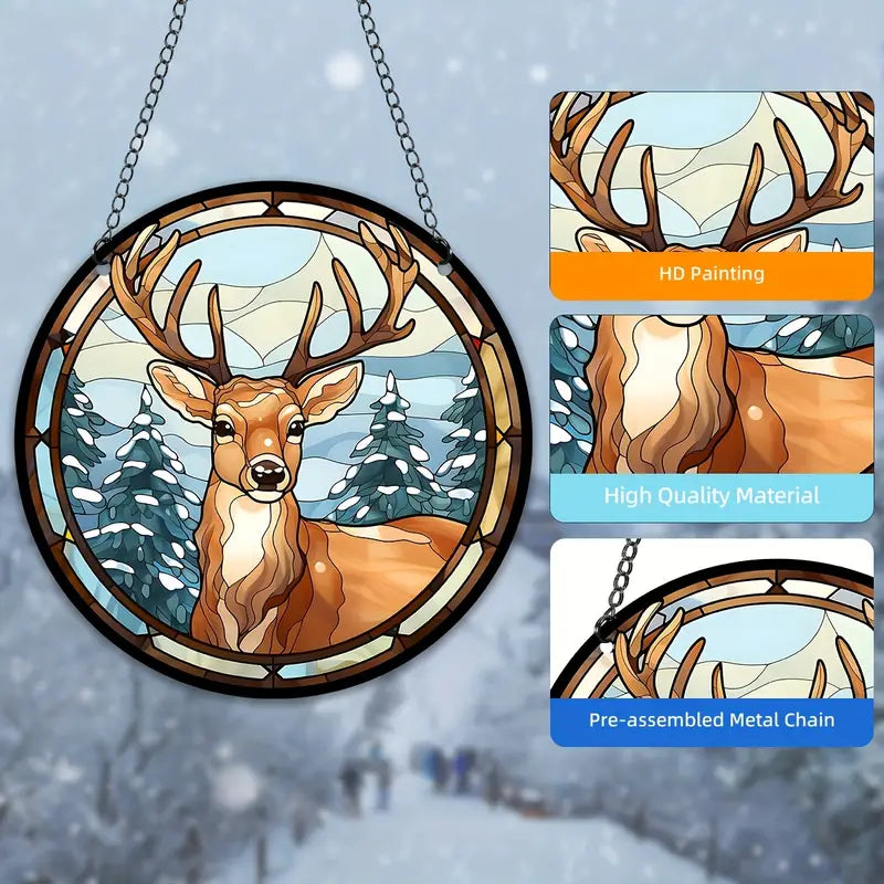 Christmas Suncatcher Xmas Stained Decor For Windows