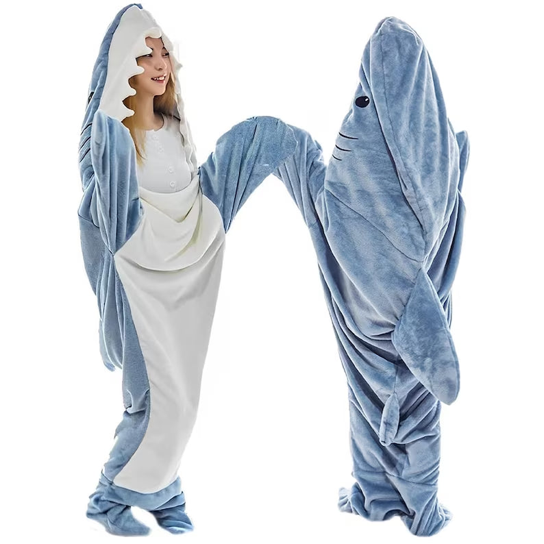 Shark Sleeping Bag Pajamas , Cozy Nap Blanket for Kids and Adults, High Quality Fabric