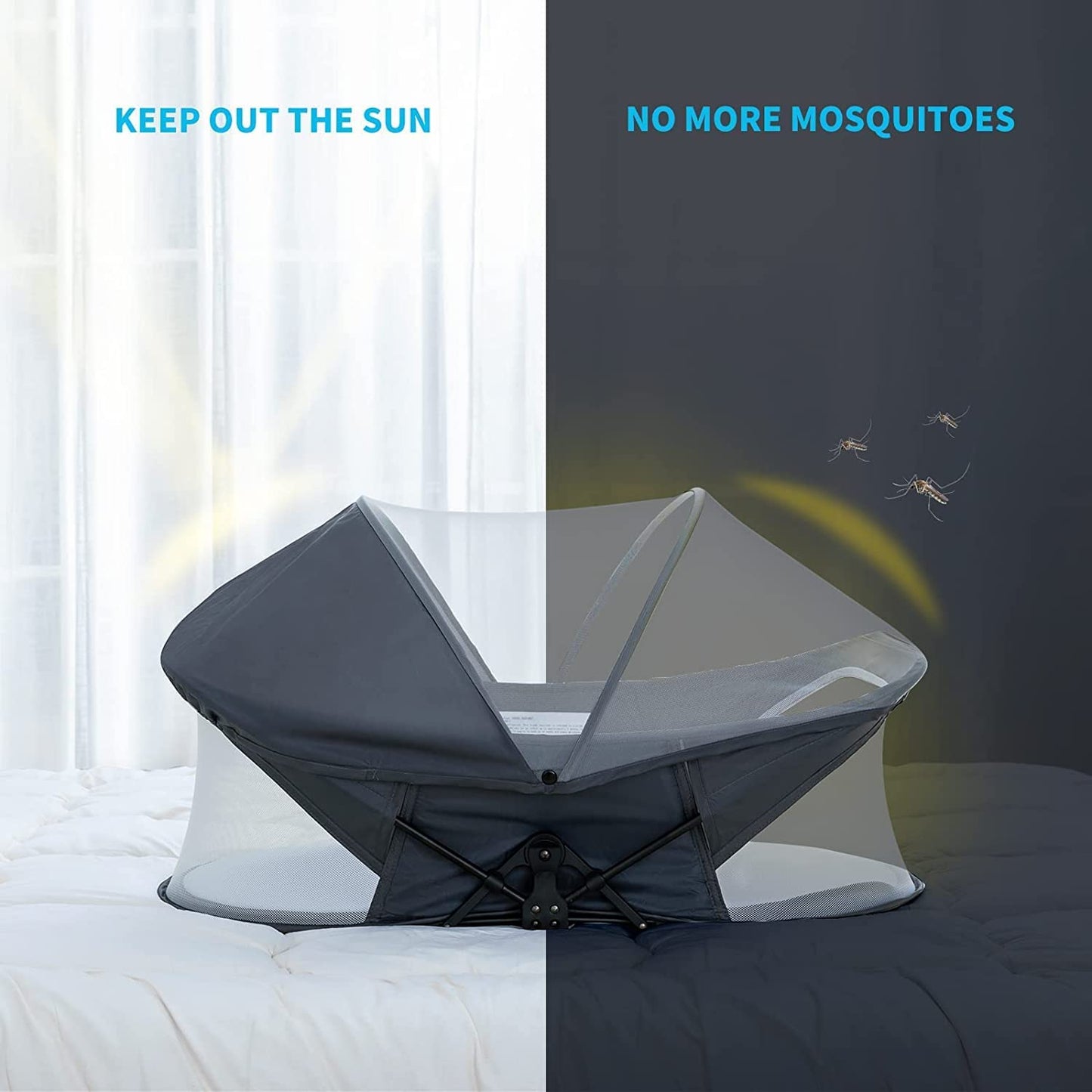 Folding Portable Bassinet,Baby Lounger Baby Crib Baby Bed with Mosquito Net
