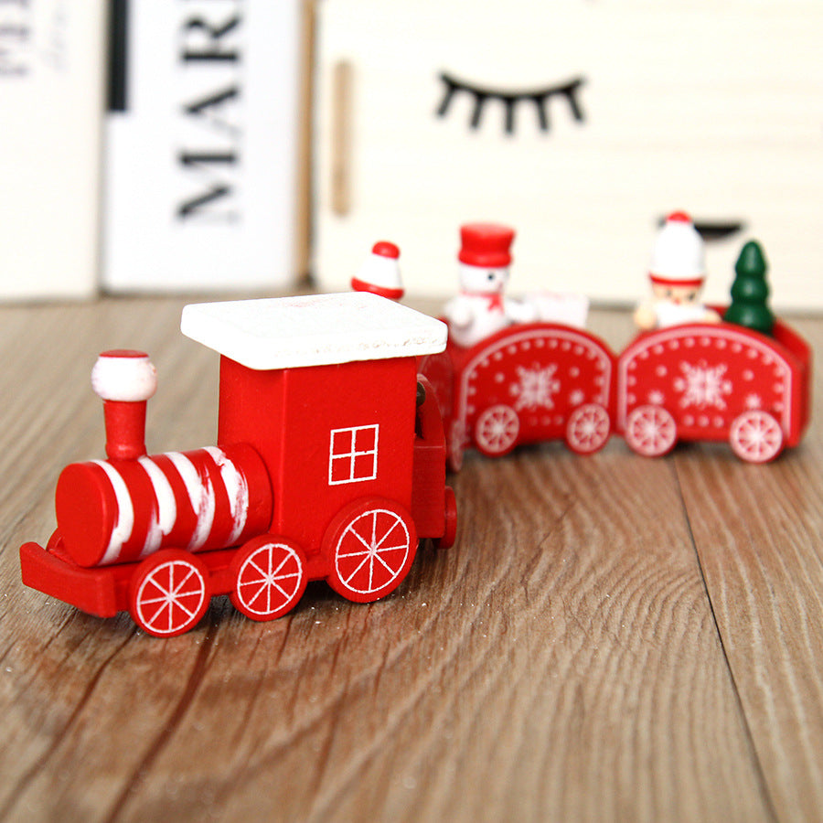Christmas Wooden Little Train Children's Christmas Gift Decoration