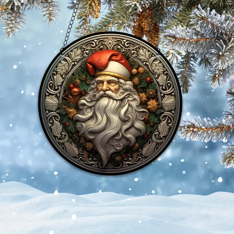 Santa Suncatcher Xmas Stained Decor