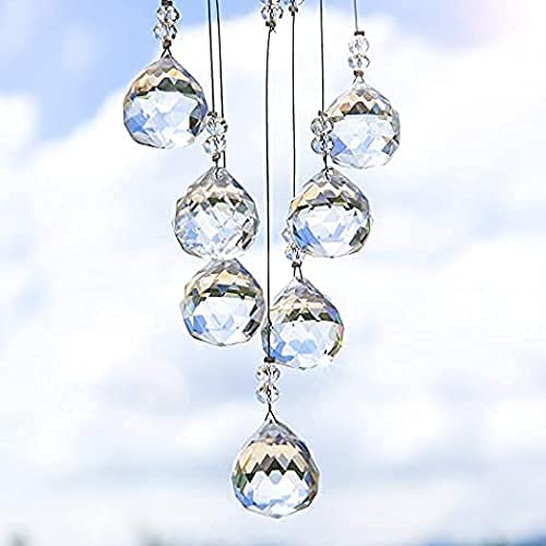 Crystal Suncatcher Rainbow Maker with Crystal Ball Prisms and Metal Tree of Life