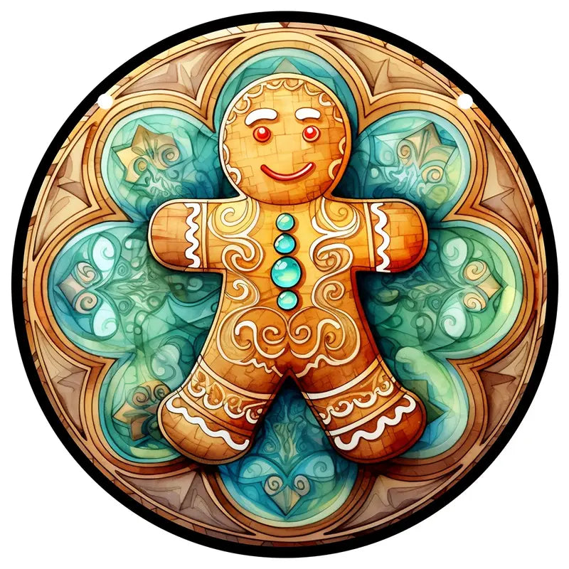 Gingerbread Stained Suncatcher