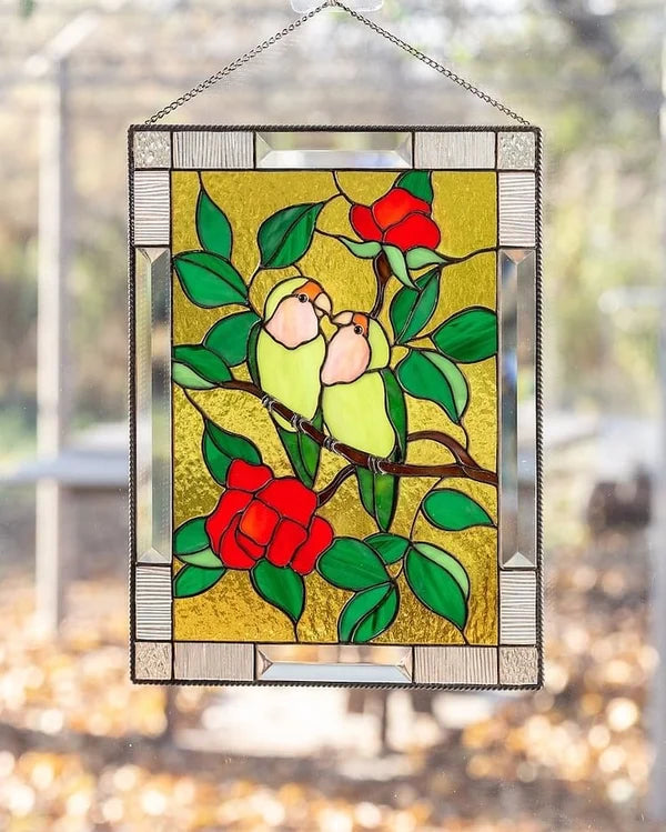 Cardinal Painted Acrylic Glass Panel