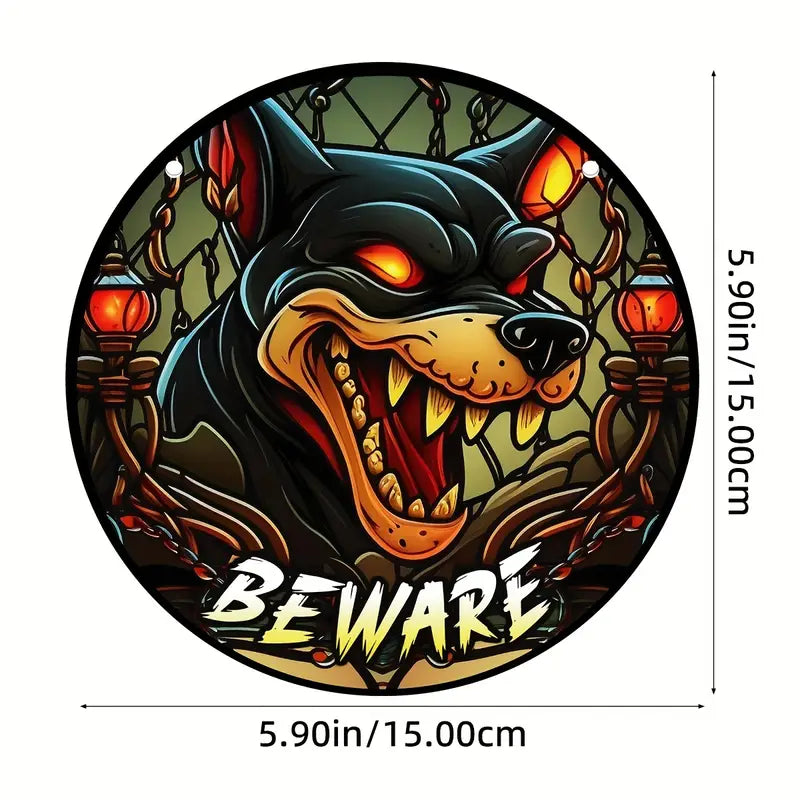 Halloween Vicious Dog Stained Window Hangings