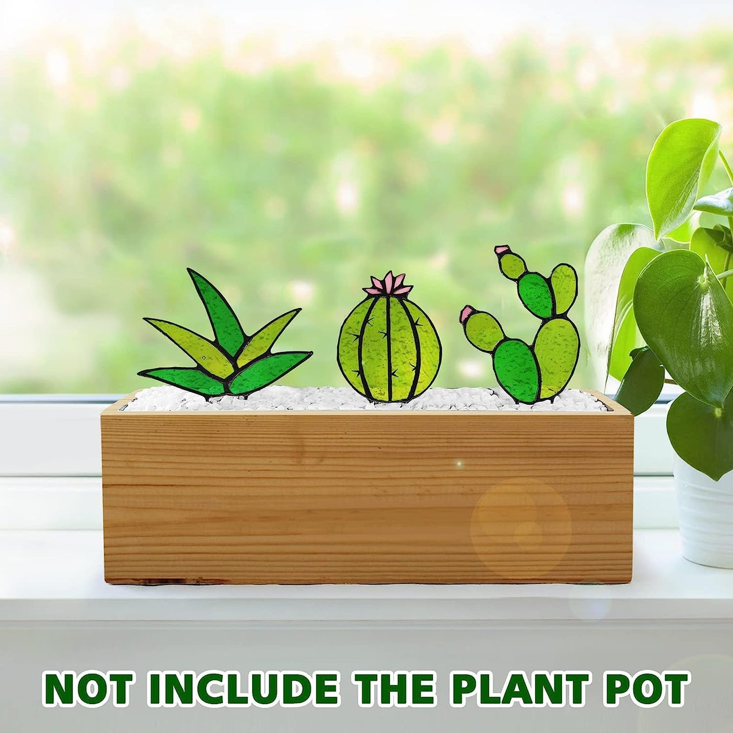 Succulent Plant Stained Glass Cactus Glass Decor