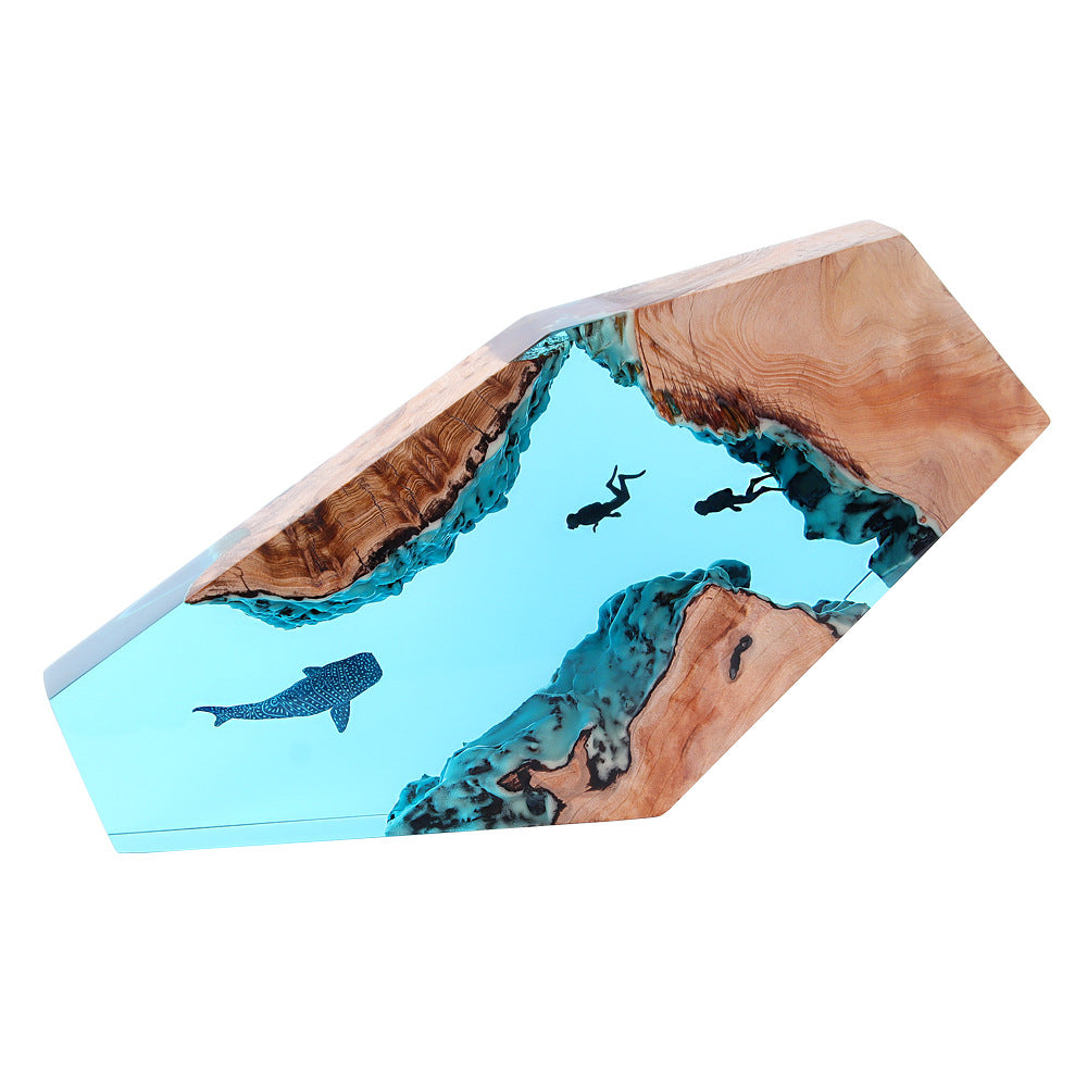 Home Decoration Ocean Whale Diver Shipwreck Desktop Art Decoration