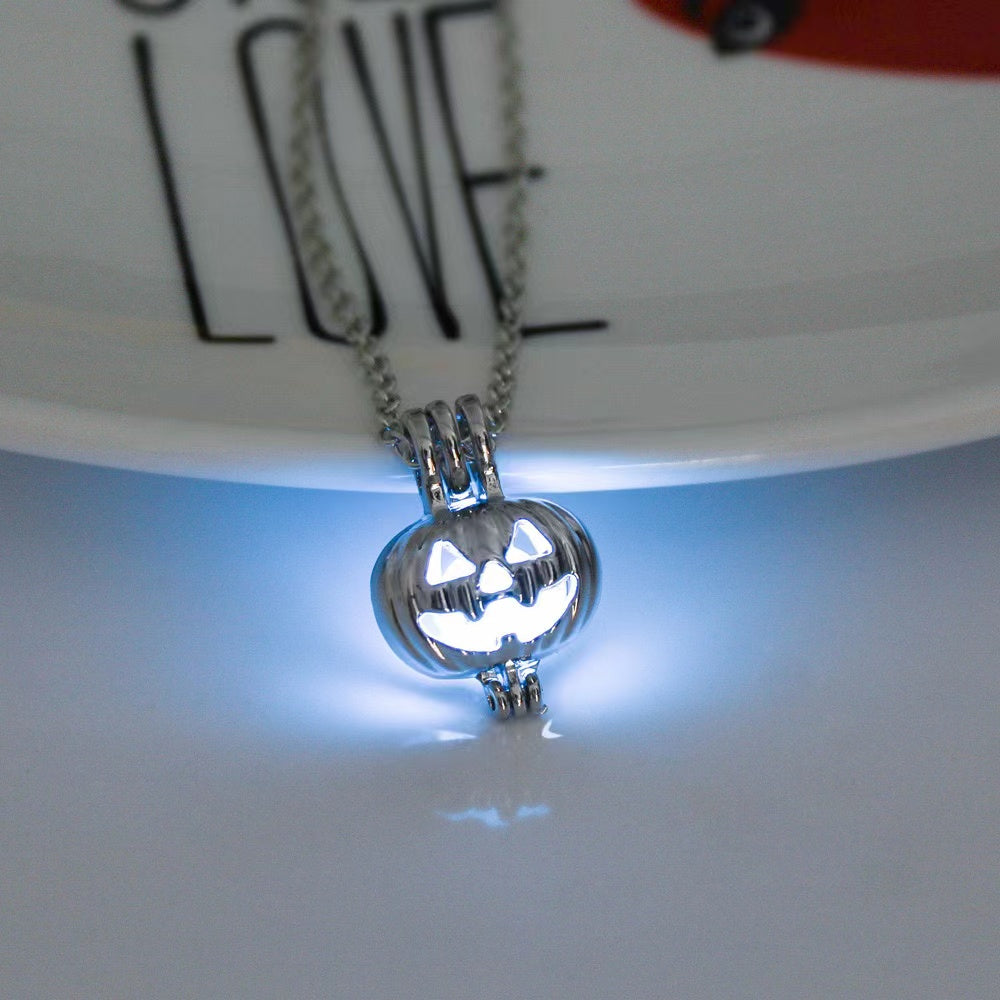 Halloween Moonlight Stone Hollow Luminous Pendant Necklace