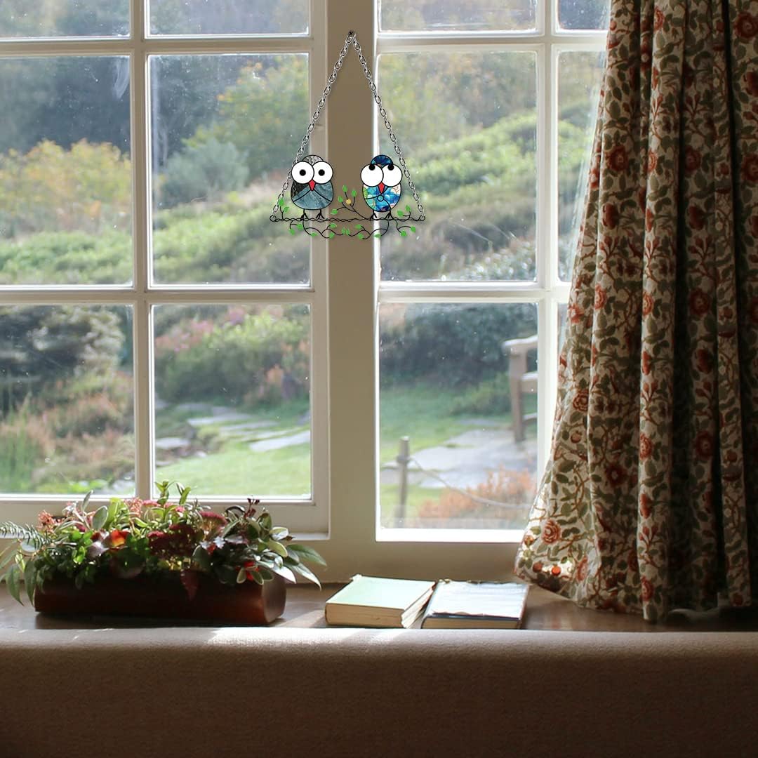 Multicolor Owls Window Hanging Suncatchers