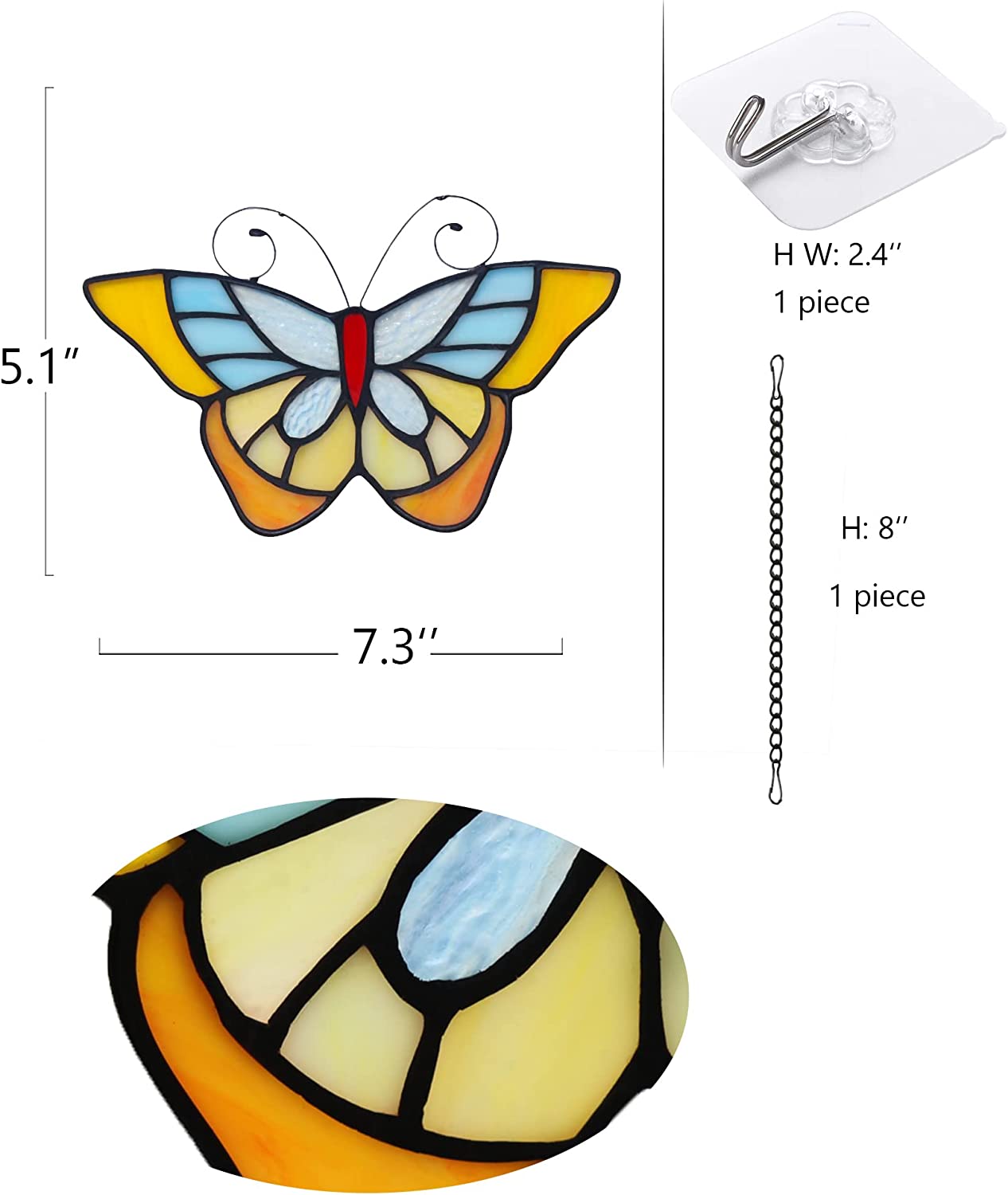 Butterfly Tiffany Style Stained Glass Window Hangings Gift for Friends