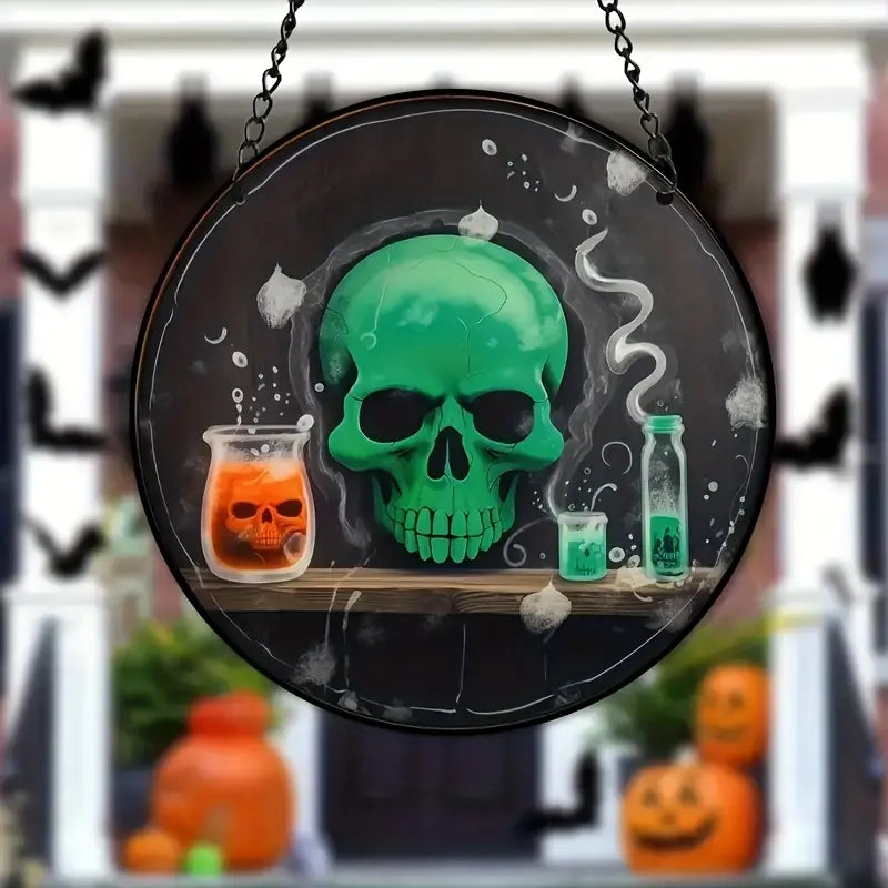Halloween Skull Decoration Stained Window Hangings