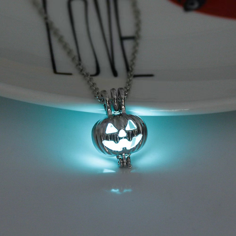 Halloween Moonlight Stone Hollow Luminous Pendant Necklace