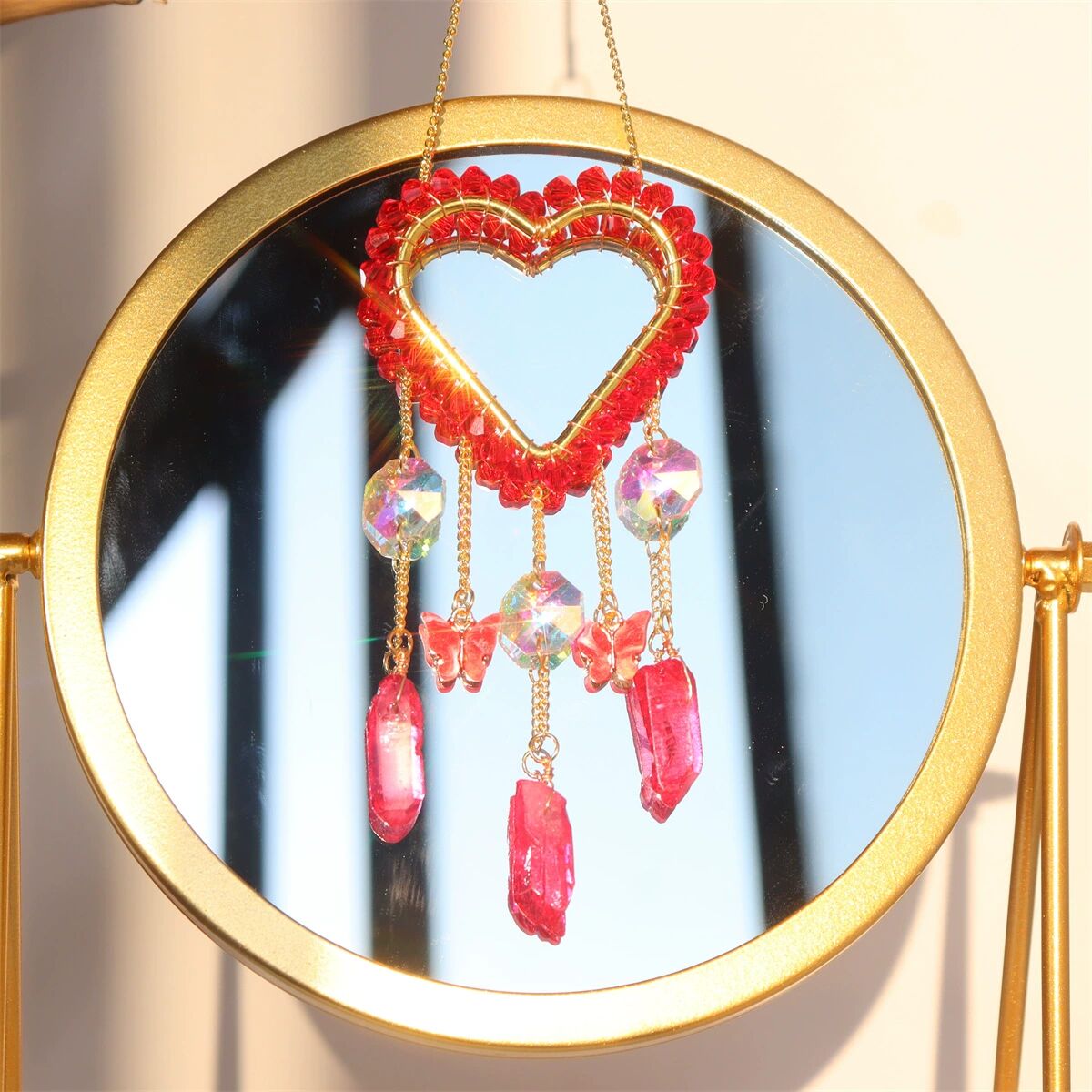 Entwined Moon Star Heart Crystal Suncatcher Rainbow Maker Pendant