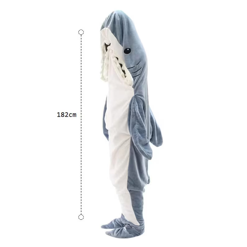 Shark Sleeping Bag Pajamas , Cozy Nap Blanket for Kids and Adults, High Quality Fabric