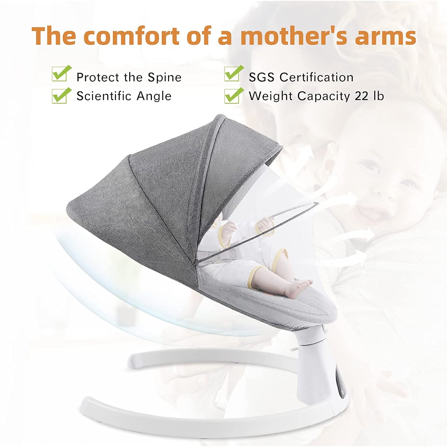 Electric Portable Baby Swing for Newborn