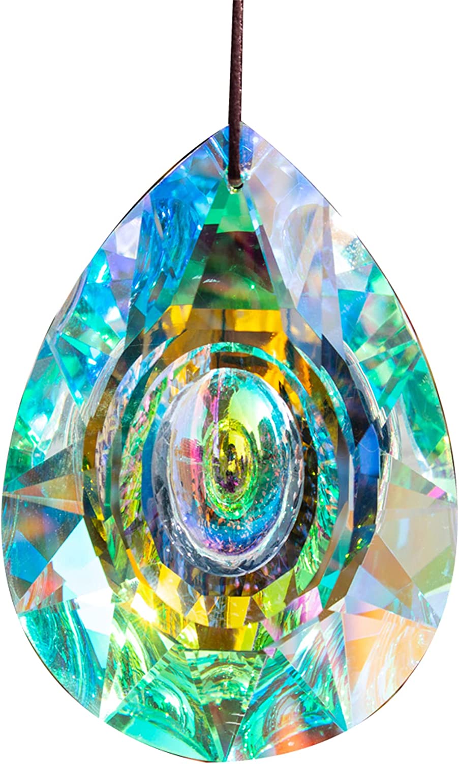 Dangling Dragon Eye Crystal Prism Suncatcher Rainbow Maker Pendant