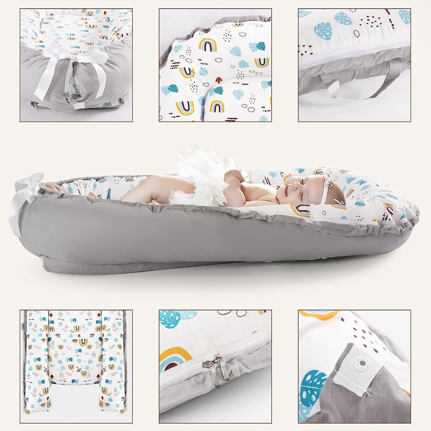 Baby Nest 100% Cotton Rainbow Print Newborn Breathable Sleep Cover