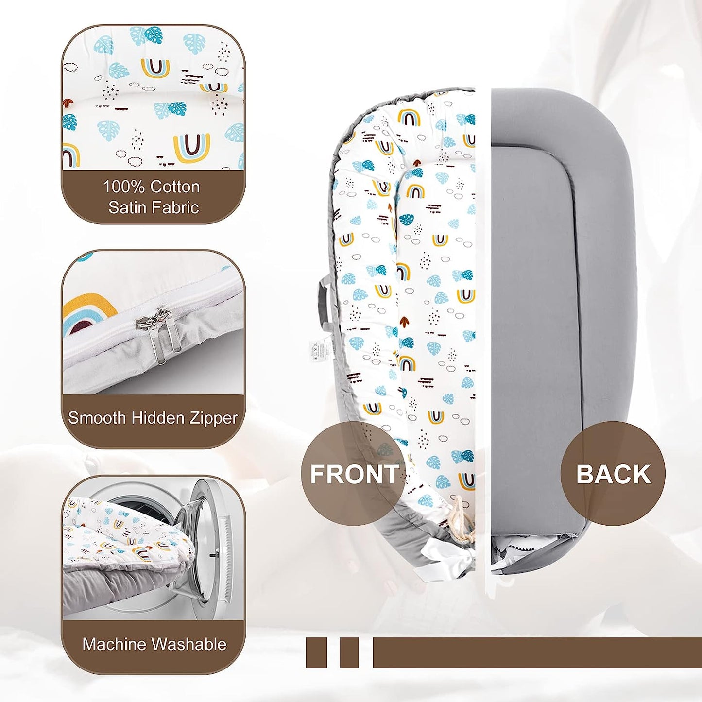 Baby Nest 100% Cotton Rainbow Print Newborn Breathable Sleep Cover