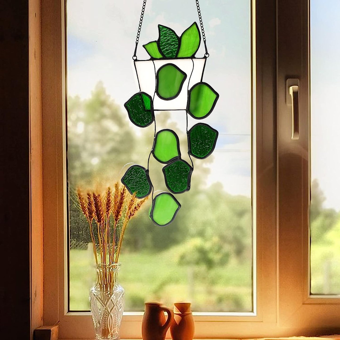 Plants Stained Glass Window Hangings