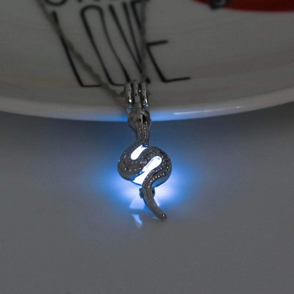 Halloween Moonlight Stone Hollow Luminous Pendant Necklace