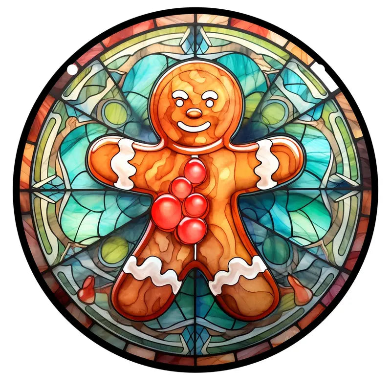 Gingerbread Stained Suncatcher