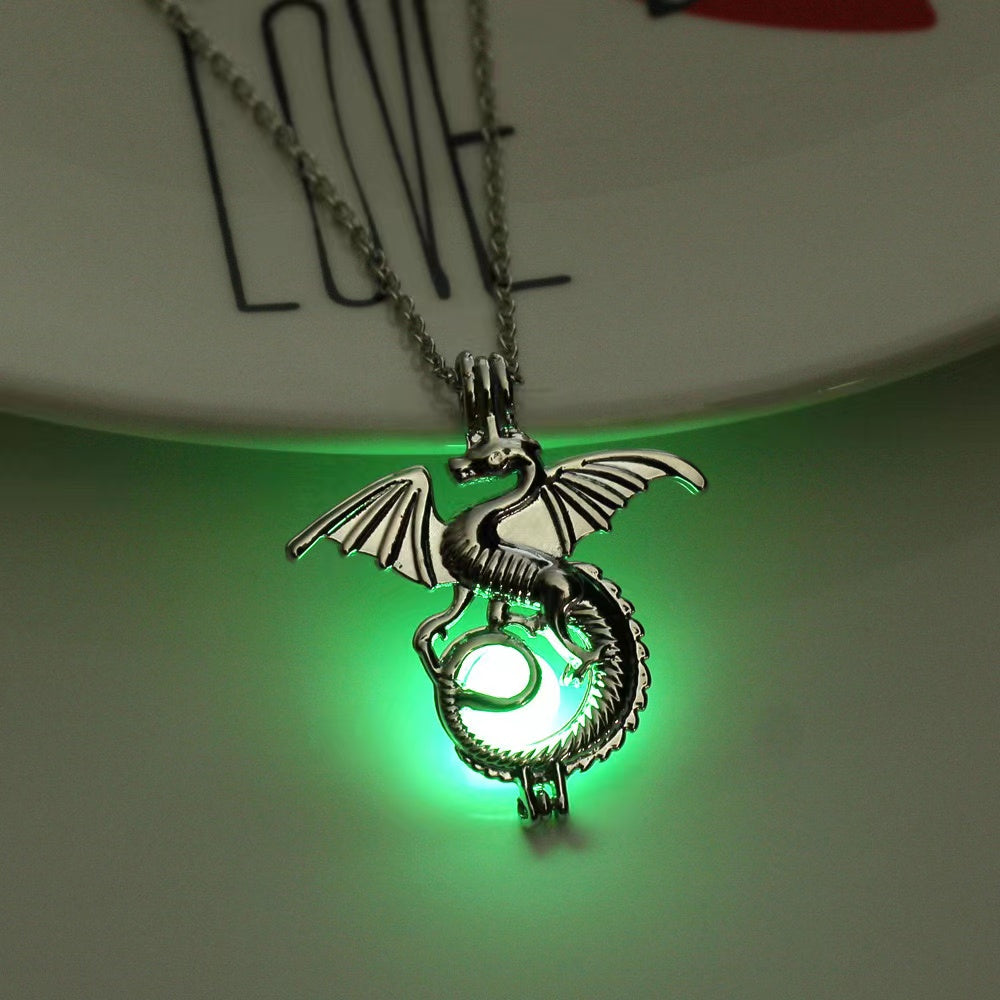 Halloween Moonlight Stone Hollow Luminous Pendant Necklace