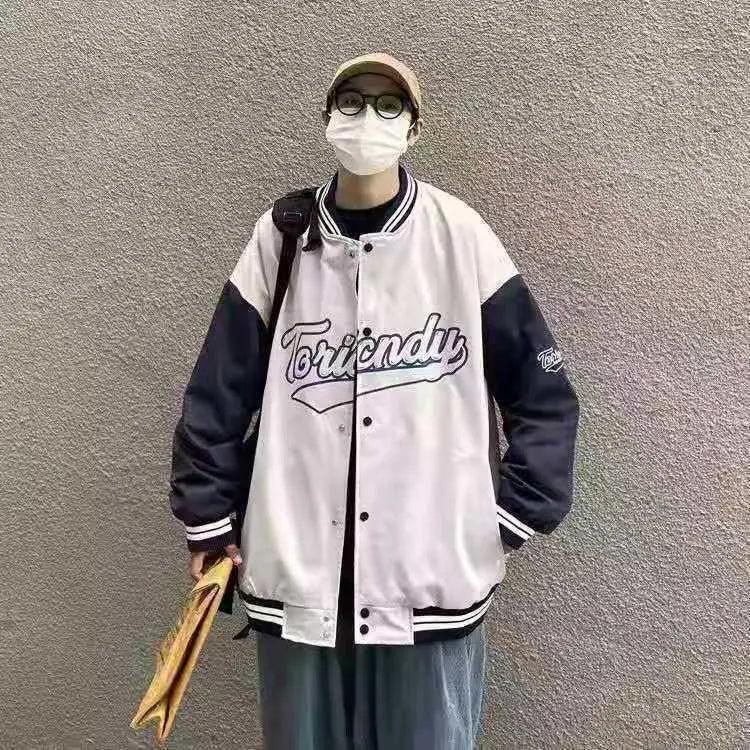 Literary retro towel embroidered couple baseball jacket