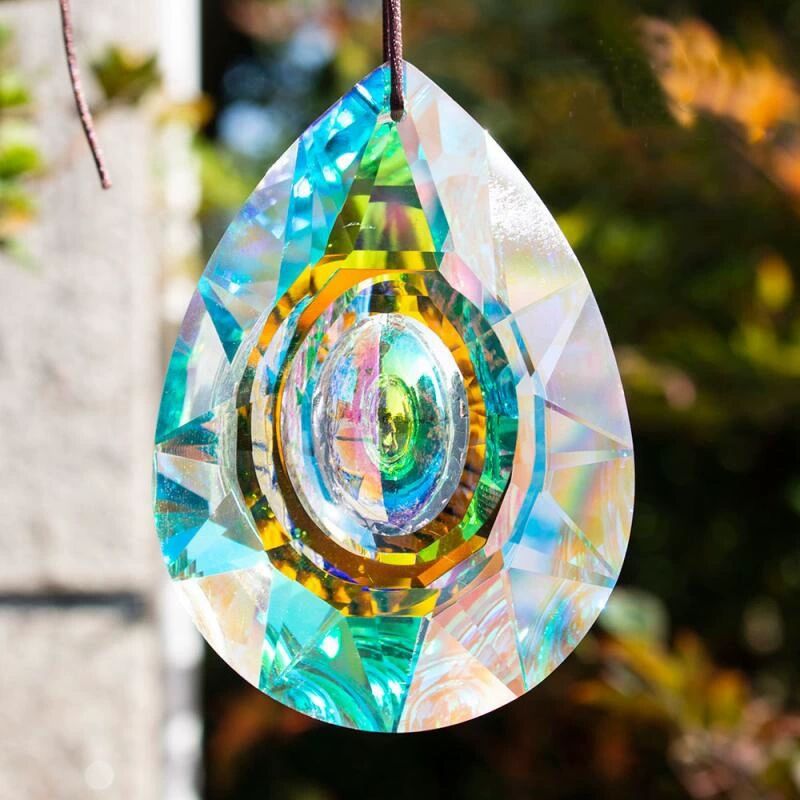 Dangling Dragon Eye Crystal Prism Suncatcher Rainbow Maker Pendant