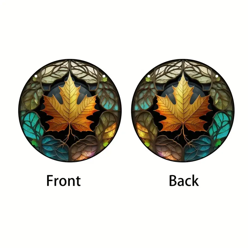 3D Maple Leaves Stained Suncatcher Window Hanging