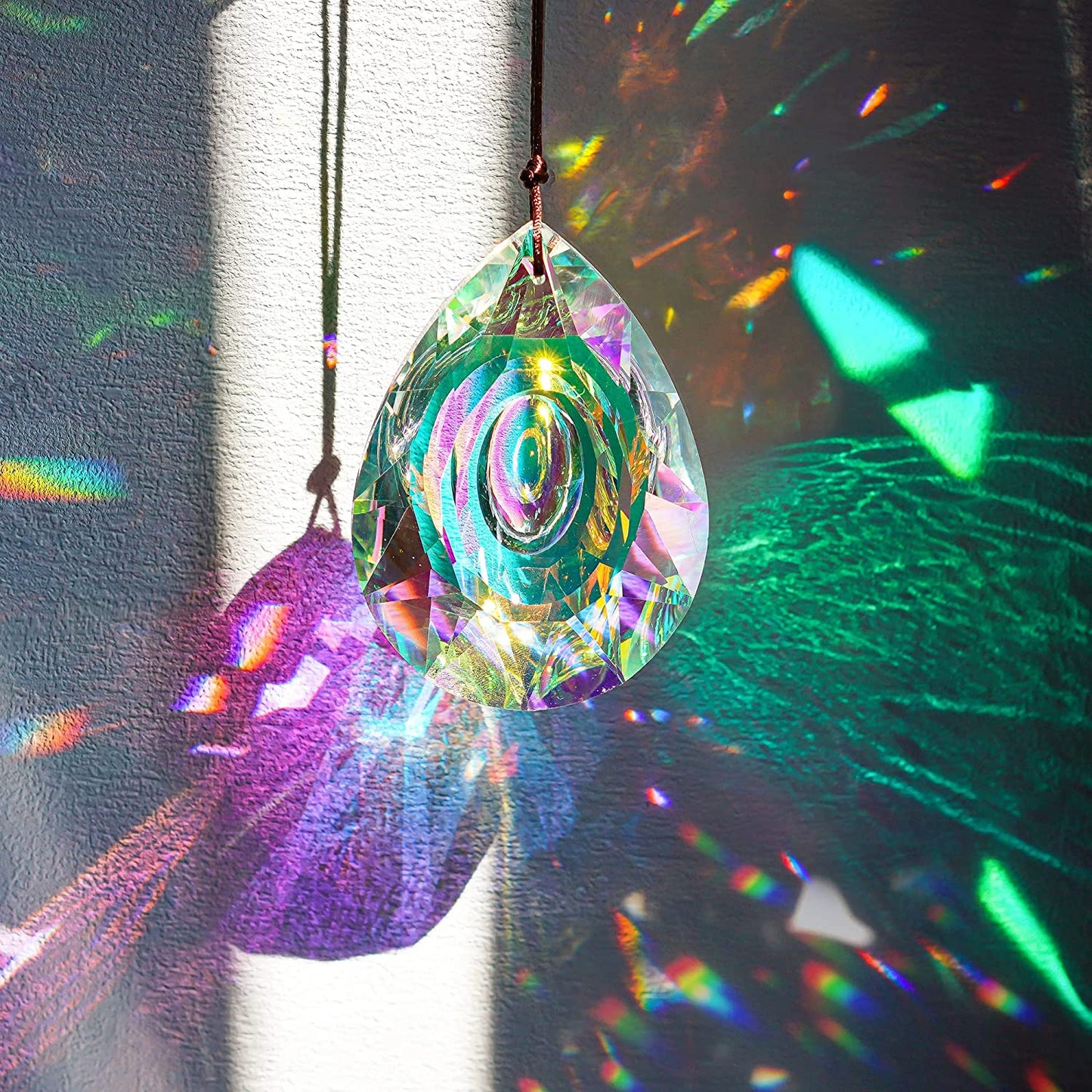 Dangling Dragon Eye Crystal Prism Suncatcher Rainbow Maker Pendant