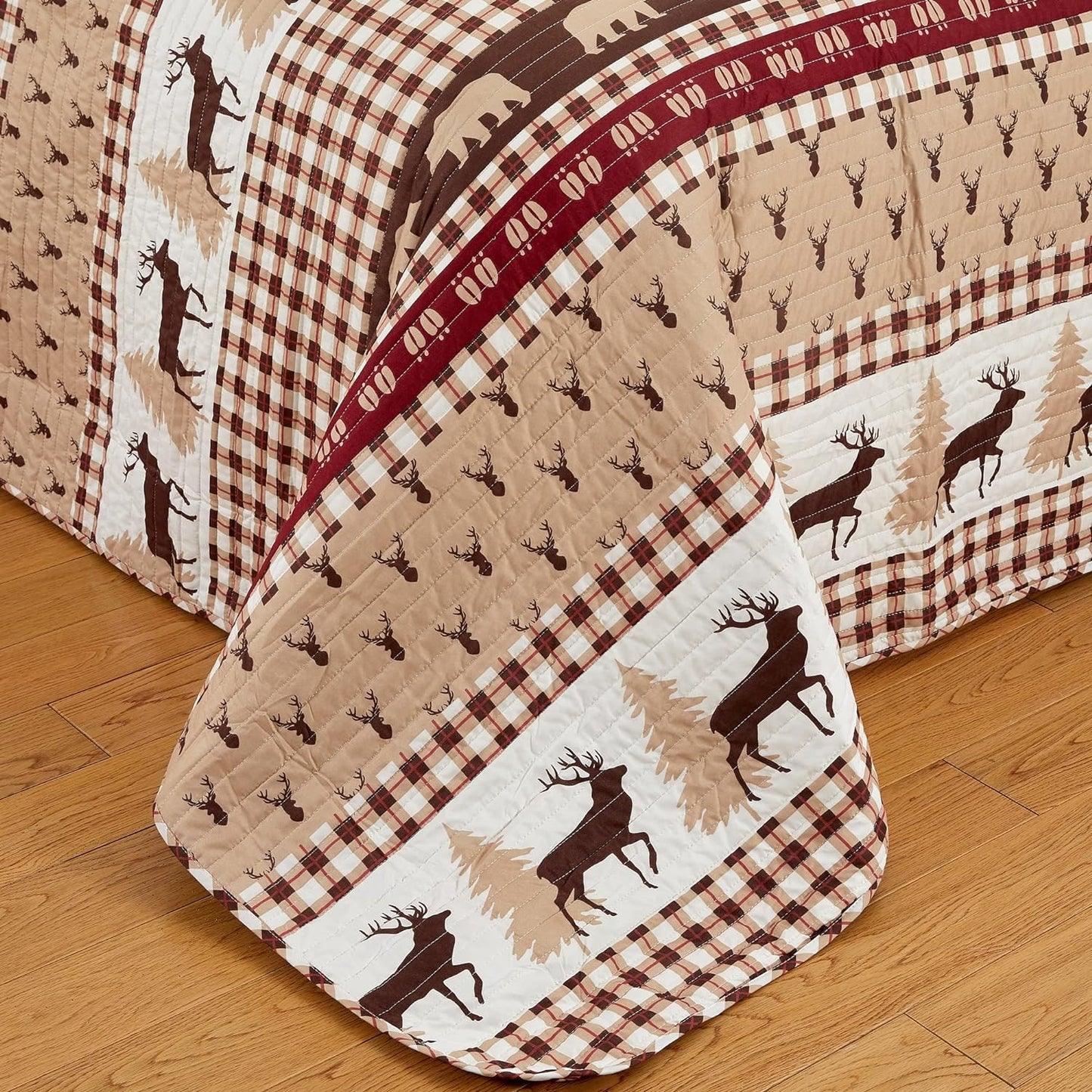 3 Piece Reversible Quilt Set with Shams Quilt Set Coverlet with 2 Pillowcases